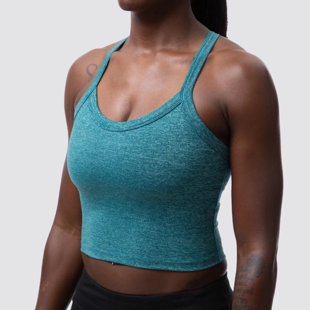 Born Primitive Your Favorite Sports Bra XL Teal Blue Heathered NWT Tank Top